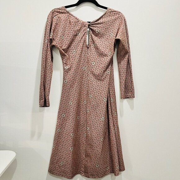 Patagonia Long Sleeve Organic Cotton Knee Length Laurel Stretch Wrap V Dress - Picture 7 of 7